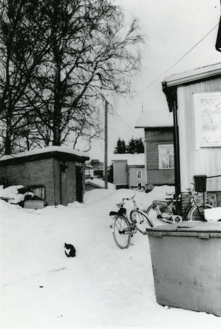 Hyrylän Nappulakujan asuinrakennuksia, 1986, Jaana Koskenranta