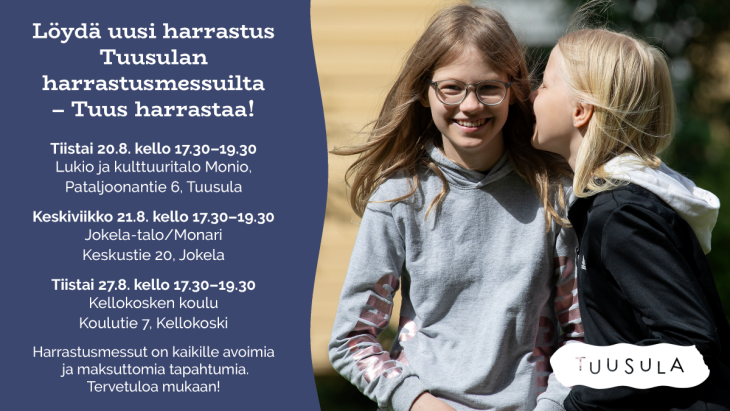 Tuus harrastaa -harrastusmessut elokuussa 2024