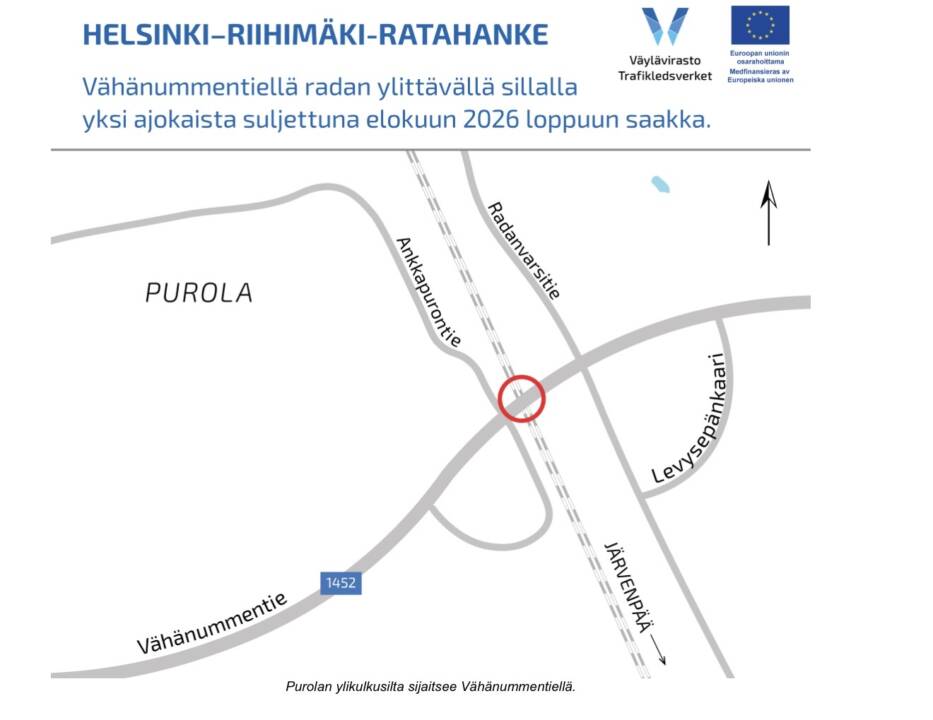 Kartta, jossa näkyy työkohde.