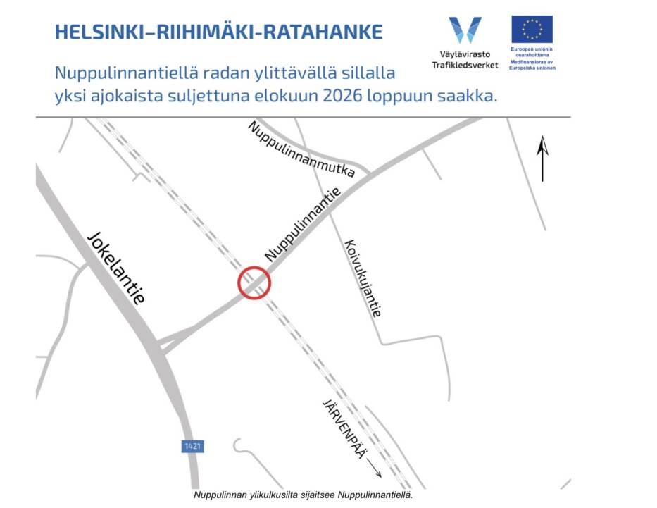 Kartta, jossa näkyy työkohde.